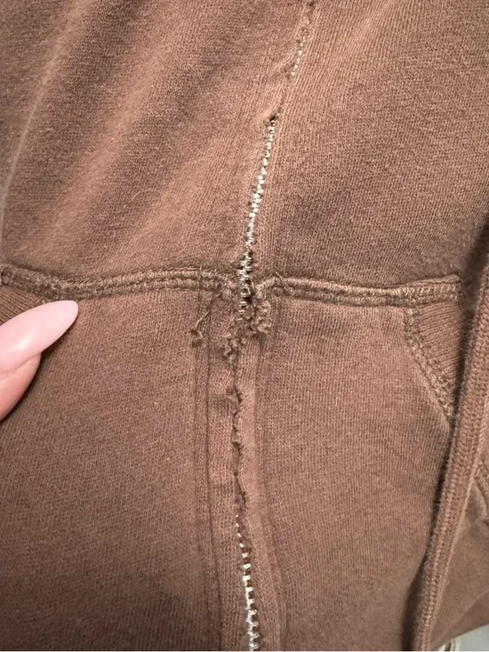 ROXY Vintage Y2K Bedazzled Logo Brown Zip Hoodie - Picture 4 of 6